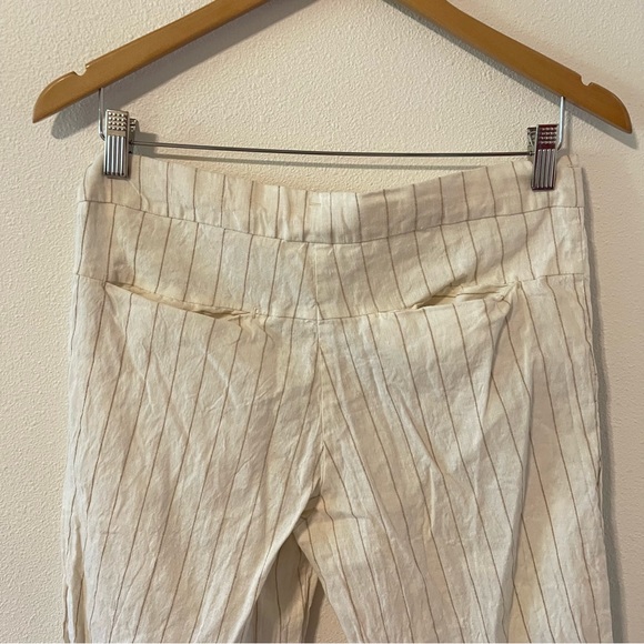 Rawganique Elastic-Free Hemp Bermuda Shorts Natural Ivory Stripes Breathable-S - Picture 7 of 9